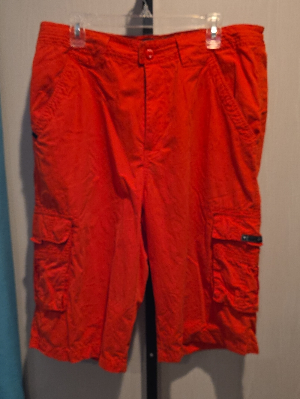 (J44) Rocawear Men's Cargo Shorts in Bright Orange
